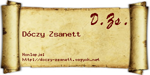 Dóczy Zsanett névjegykártya