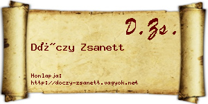 Dóczy Zsanett névjegykártya